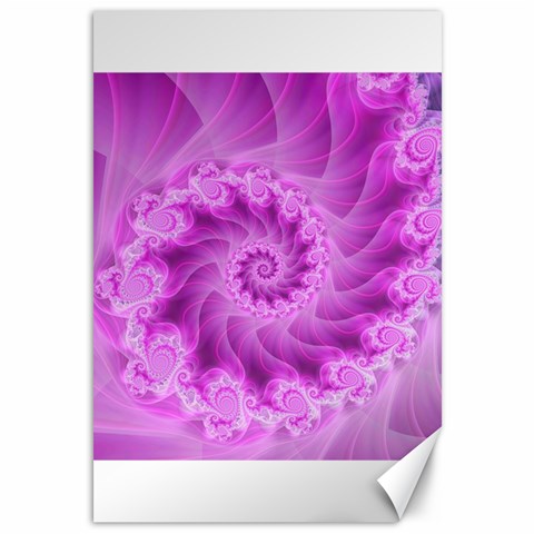 Silky Pink Spiral Fractal  Canvas 12  x 18  from ArtsNow.com 11.88 x17.36  Canvas - 1