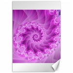 Silky Pink Spiral Fractal  Canvas 12  x 18 