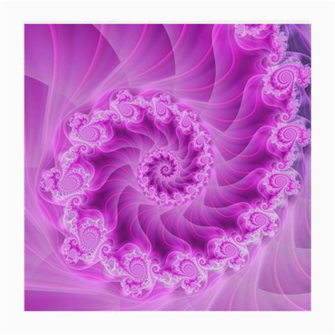 Silky Pink Spiral Fractal  Medium Glasses Cloth from ArtsNow.com Front