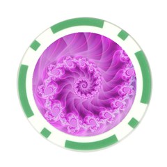 Silky Pink Spiral Fractal  Poker Chip Card Guard from ArtsNow.com Front