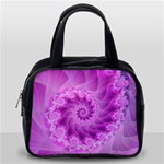 Silky Pink Spiral Fractal  Classic Handbag (One Side)