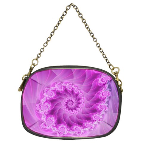 Silky Pink Spiral Fractal  Chain Purse (One Side) from ArtsNow.com Front