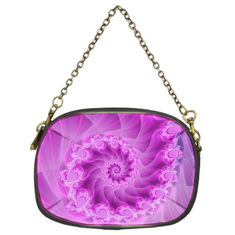 Silky Pink Spiral Fractal  Chain Purse (Two Sides) from ArtsNow.com Front