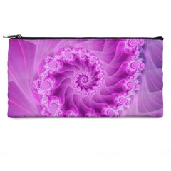 Silky Pink Spiral Fractal  Pencil Case from ArtsNow.com Front