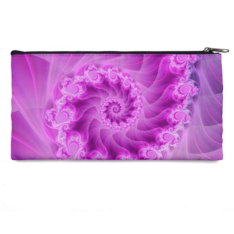 Silky Pink Spiral Fractal  Pencil Case from ArtsNow.com Back