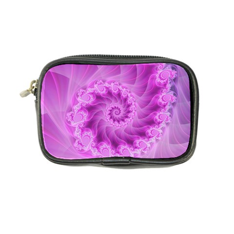 Silky Pink Spiral Fractal  Coin Purse from ArtsNow.com Front