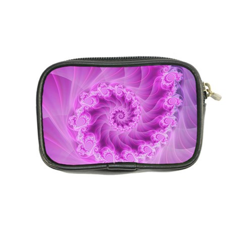 Silky Pink Spiral Fractal  Coin Purse from ArtsNow.com Back