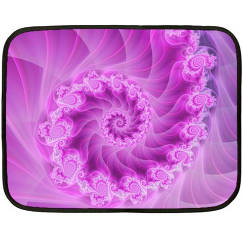 Silky Pink Spiral Fractal  Double Sided Fleece Blanket (Mini) from ArtsNow.com 35 x27  Blanket Front