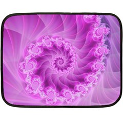 Silky Pink Spiral Fractal  Double Sided Fleece Blanket (Mini) from ArtsNow.com 35 x27  Blanket Front