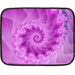 Silky Pink Spiral Fractal  Double Sided Fleece Blanket (Mini)