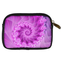 Silky Pink Spiral Fractal  Digital Camera Leather Case from ArtsNow.com Back