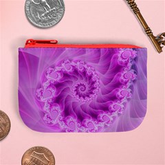 Silky Pink Spiral Fractal  Mini Coin Purse from ArtsNow.com Front