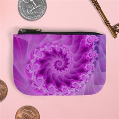 Silky Pink Spiral Fractal  Mini Coin Purse from ArtsNow.com Front