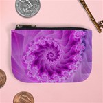 Silky Pink Spiral Fractal  Mini Coin Purse