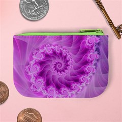 Silky Pink Spiral Fractal  Mini Coin Purse from ArtsNow.com Back