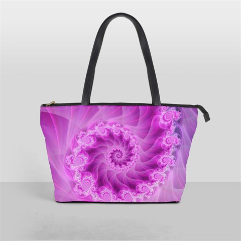 Silky Pink Spiral Fractal  Classic Shoulder Handbag from ArtsNow.com Front