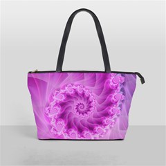 Silky Pink Spiral Fractal  Classic Shoulder Handbag from ArtsNow.com Front