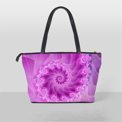 Silky Pink Spiral Fractal  Classic Shoulder Handbag from ArtsNow.com Back