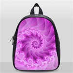 Silky Pink Spiral Fractal  School Bag (Small)