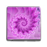 Silky Pink Spiral Fractal  Memory Card Reader (Square)