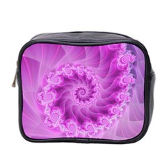 Silky Pink Spiral Fractal  Mini Toiletries Bag (Two Sides) from ArtsNow.com Front