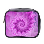 Silky Pink Spiral Fractal  Mini Toiletries Bag (Two Sides)