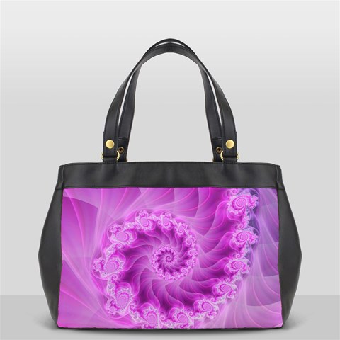 Silky Pink Spiral Fractal  Oversize Office Handbag from ArtsNow.com Front