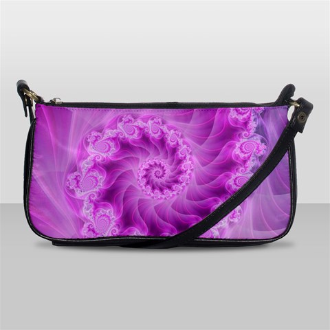 Silky Pink Spiral Fractal  Shoulder Clutch Bag from ArtsNow.com Front