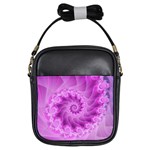 Silky Pink Spiral Fractal  Girls Sling Bag