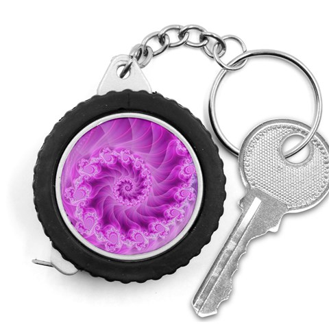 Silky Pink Spiral Fractal  Measuring Tape from ArtsNow.com Front