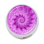 Silky Pink Spiral Fractal  4-Port USB Hub (One Side)