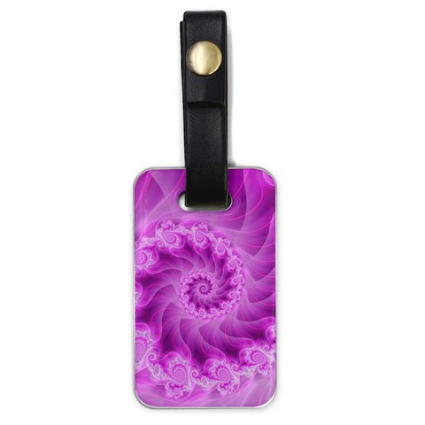 Silky Pink Spiral Fractal  Luggage Tag (one side) from ArtsNow.com Front