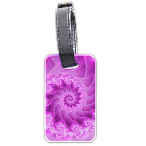 Silky Pink Spiral Fractal  Luggage Tag (two sides) from ArtsNow.com Front