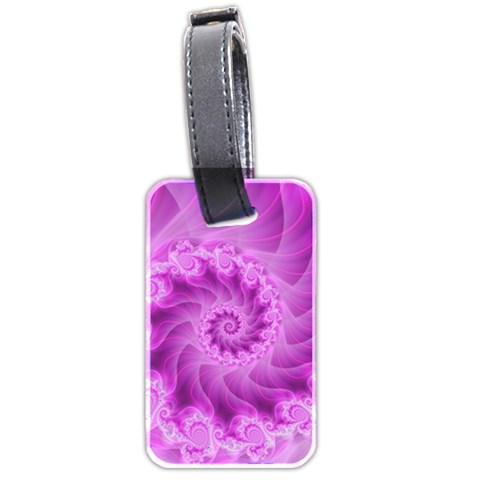 Silky Pink Spiral Fractal  Luggage Tag (two sides) from ArtsNow.com Back