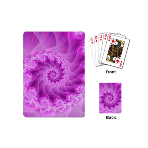 Silky Pink Spiral Fractal  Playing Cards (Mini) from ArtsNow.com Back