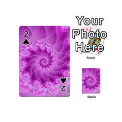 Silky Pink Spiral Fractal  Playing Cards 54 (Mini) from ArtsNow.com Front - Spade2