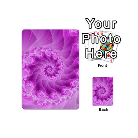 Silky Pink Spiral Fractal  Playing Cards 54 (Mini) from ArtsNow.com Back