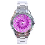 Silky Pink Spiral Fractal  Stainless Steel Analogue Watch