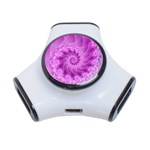 Silky Pink Spiral Fractal  3-Port USB Hub