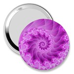 Silky Pink Spiral Fractal  3  Handbag Mirror