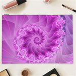 Silky Pink Spiral Fractal  Cosmetic Bag (XXL)