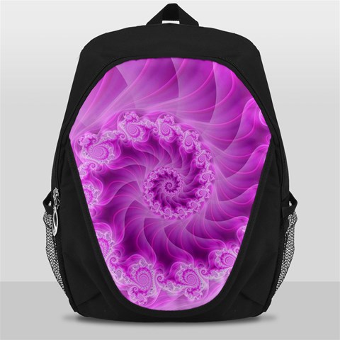 Silky Pink Spiral Fractal  Backpack Bag from ArtsNow.com Front