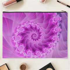 Silky Pink Spiral Fractal  Cosmetic Bag (XXXL) from ArtsNow.com Back