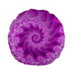 Silky Pink Spiral Fractal  Standard 15  Premium Round Cushion 