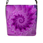 Silky Pink Spiral Fractal  Flap Closure Messenger Bag (L)