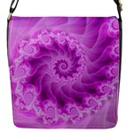 Silky Pink Spiral Fractal  Flap Closure Messenger Bag (S)