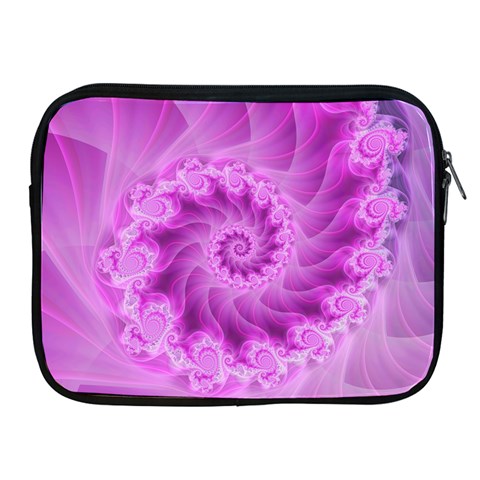 Silky Pink Spiral Fractal  Apple iPad 2/3/4 Zipper Case from ArtsNow.com Front