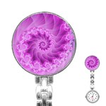 Silky Pink Spiral Fractal  Stainless Steel Nurses Watch