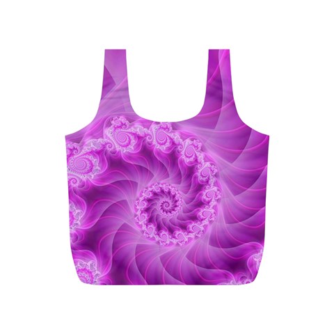 Silky Pink Spiral Fractal  Full Print Recycle Bag (S) from ArtsNow.com Front