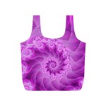 Silky Pink Spiral Fractal  Full Print Recycle Bag (S)